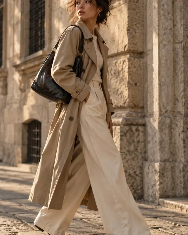 Áo trench màu be cổ điển — ảnh 2