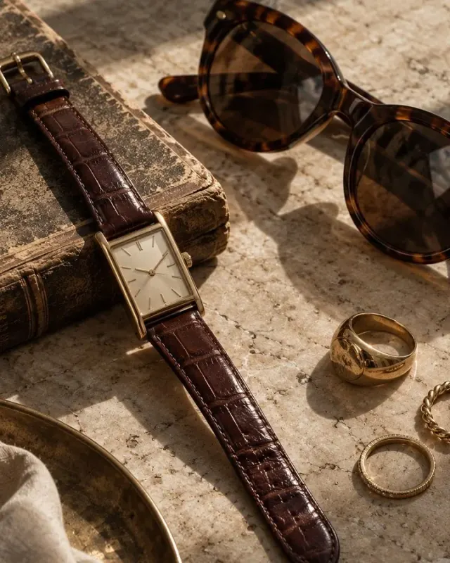 Bộ phụ kiện vintage: đồng hồ, kính và nhẫn — ảnh 2